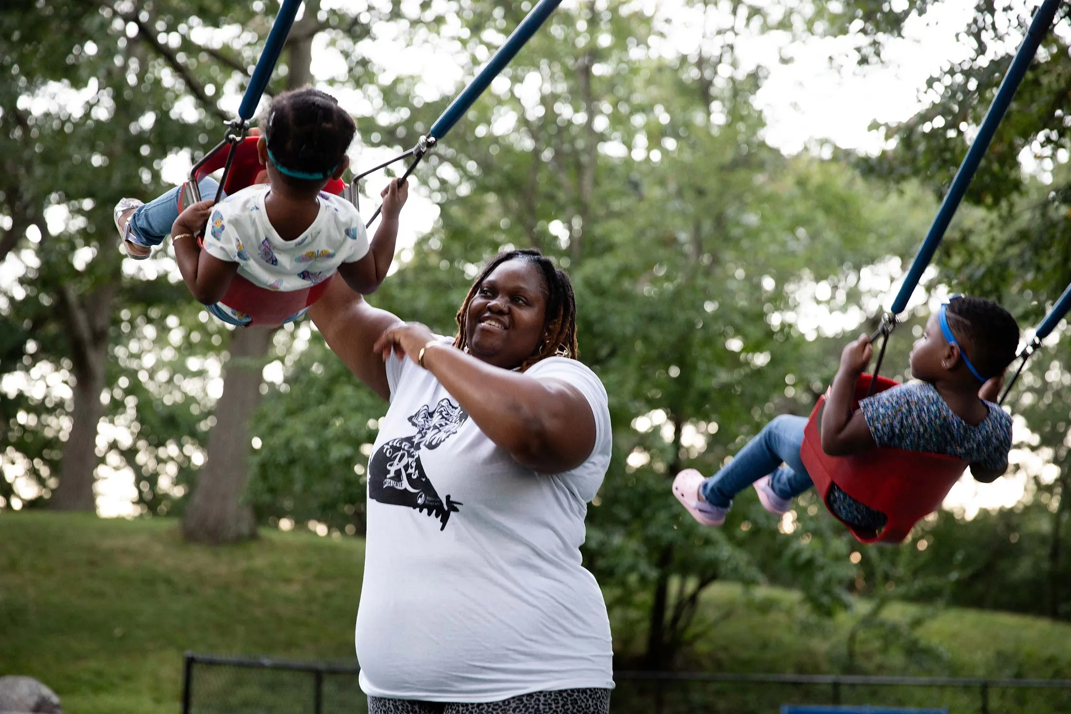 Shanique Green with her family in Boston.