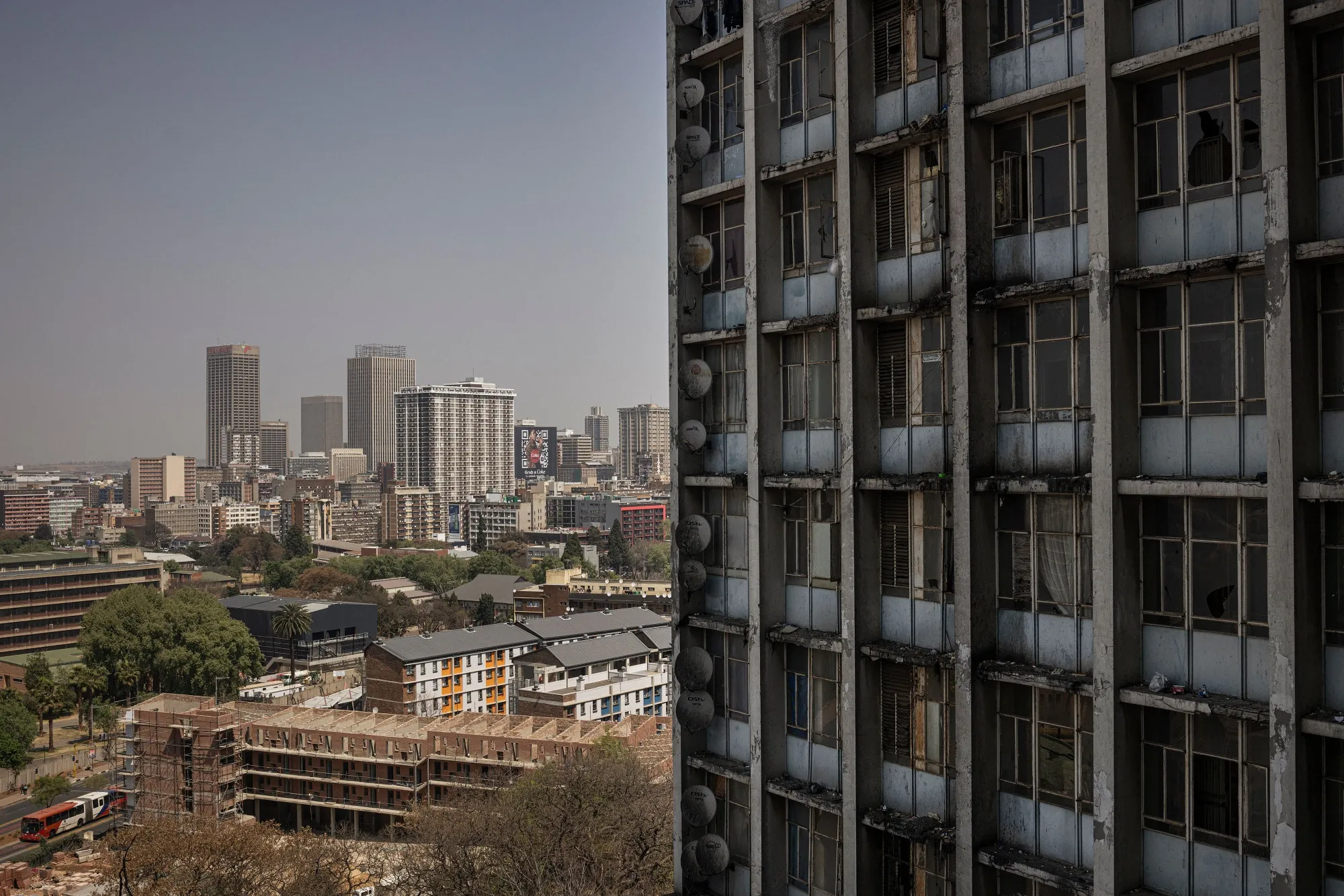 A general view of Johannesburg skylines from a hijacked building in Hillbrow, Johannesburg