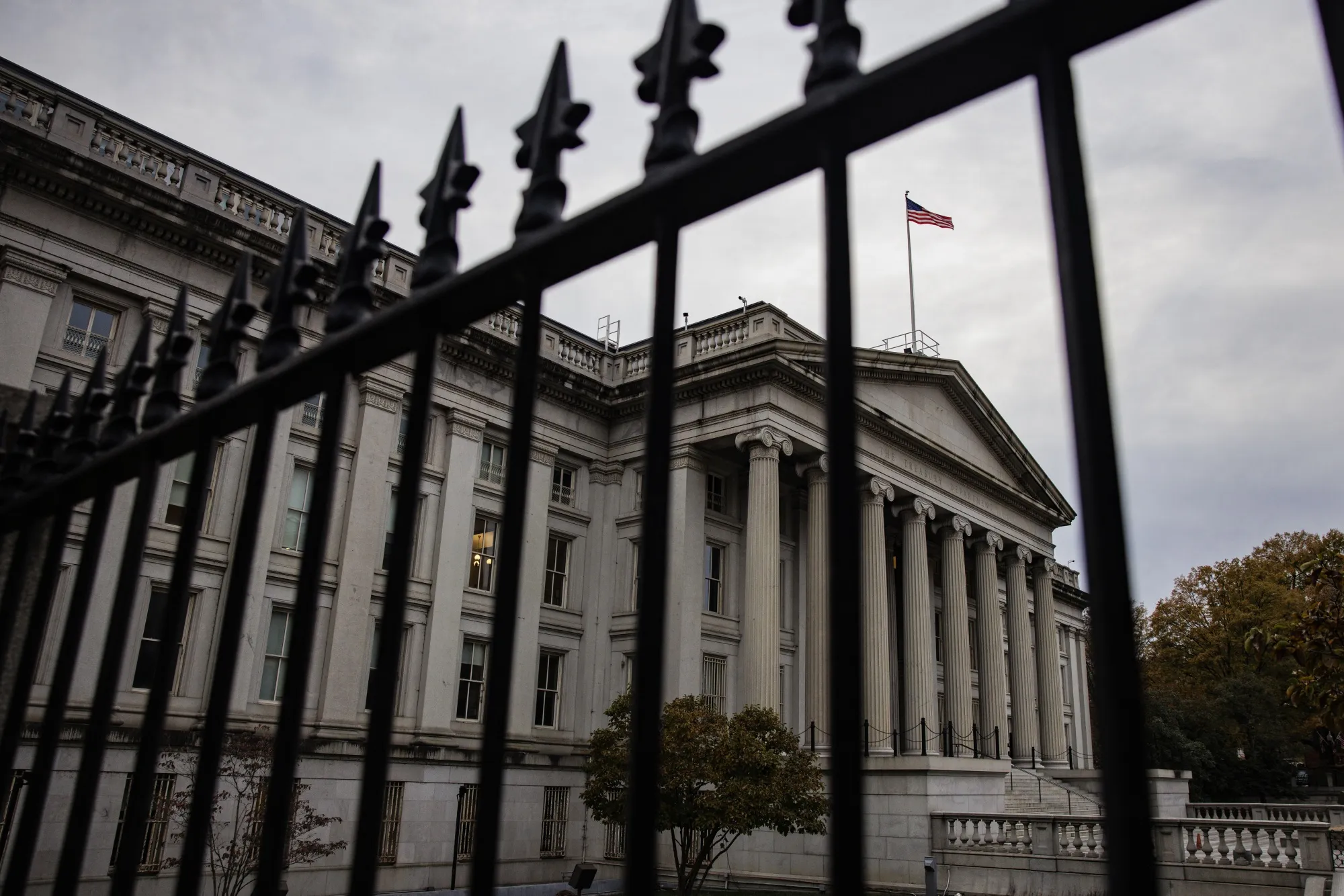 The US Treasury building in Washington, DC.
