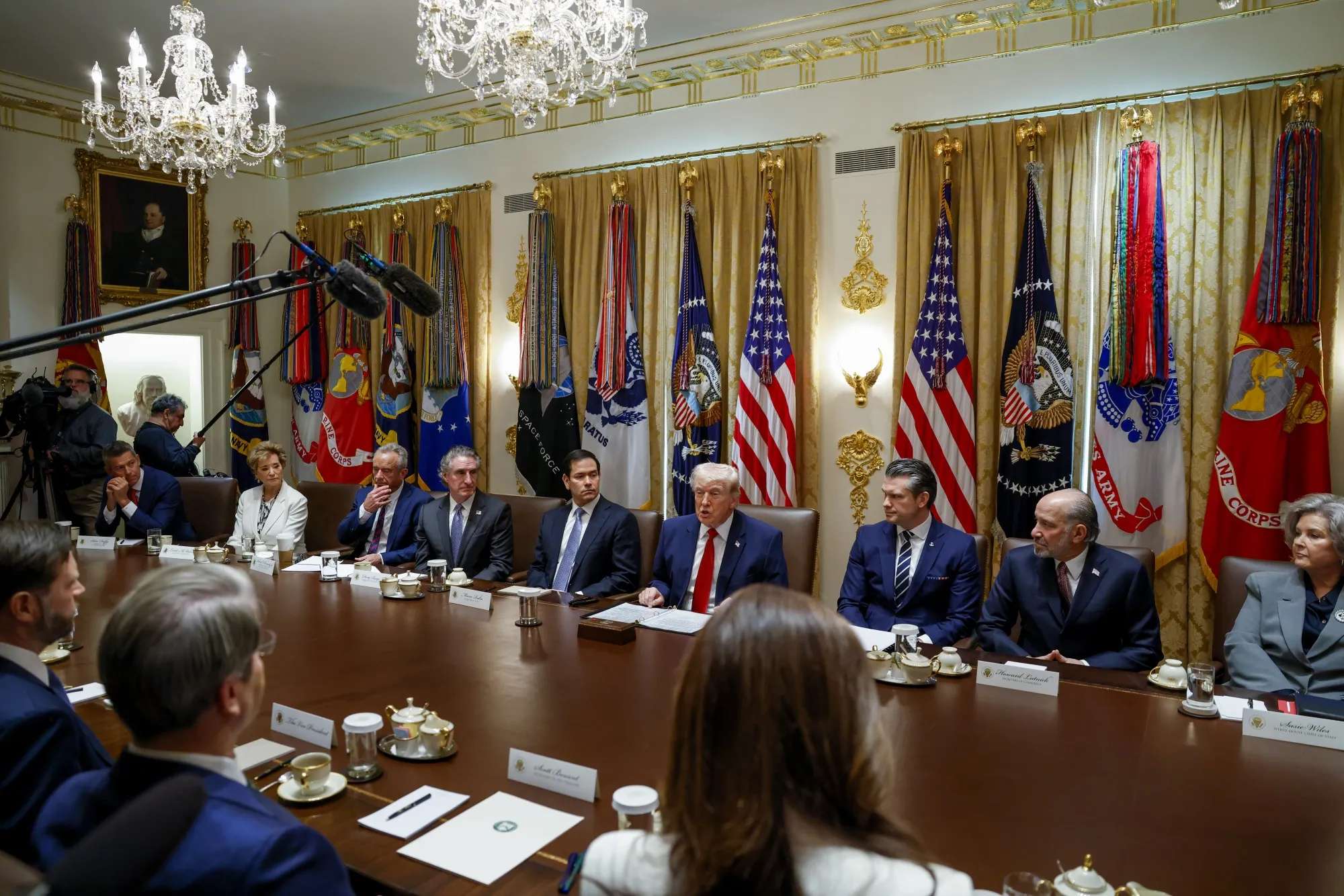 Trump meets with his cabinet last month