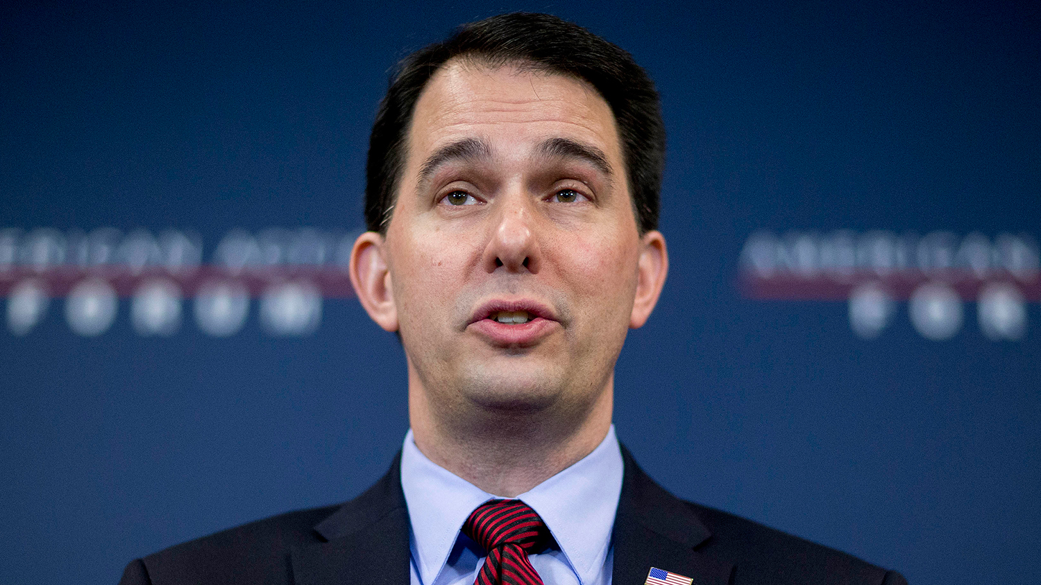 Scott Walker, governor of Wisconsin, speaks during a panel discussion at the American Action Forum in Washington, D.C., U.S., on Friday, Jan. 30, 2015.

