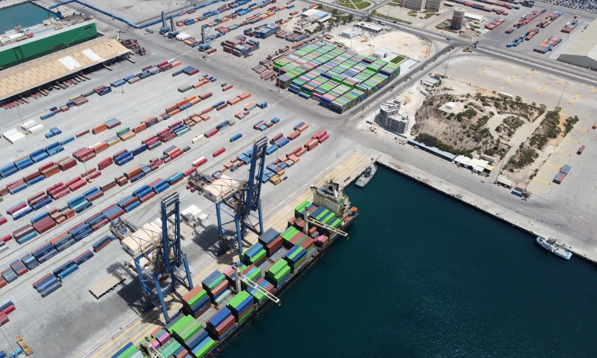 The loading docks at the port of Libya's northwestern city of Misrata in 2022.