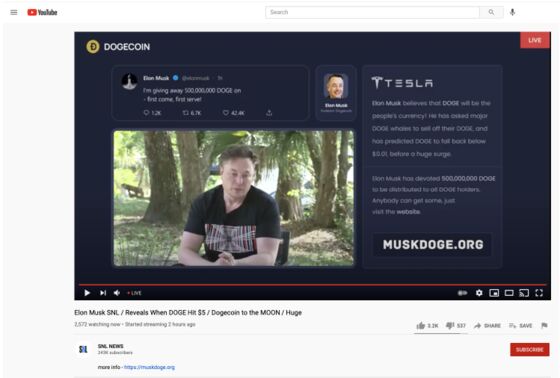 As Elon Musk Played Host on SNL, Doge Giveaway Schemes Flooded Social Media