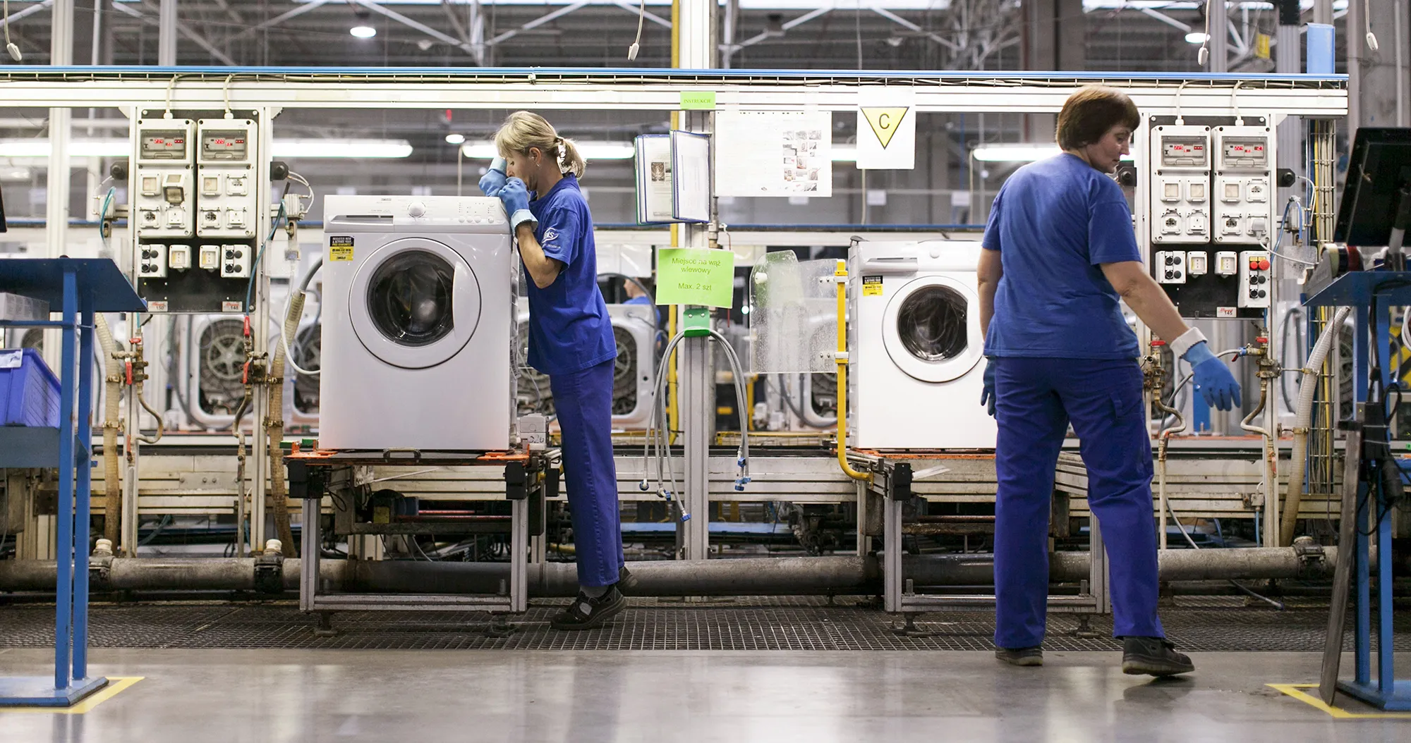 The production line at the Electrolux AB plant in Poland.