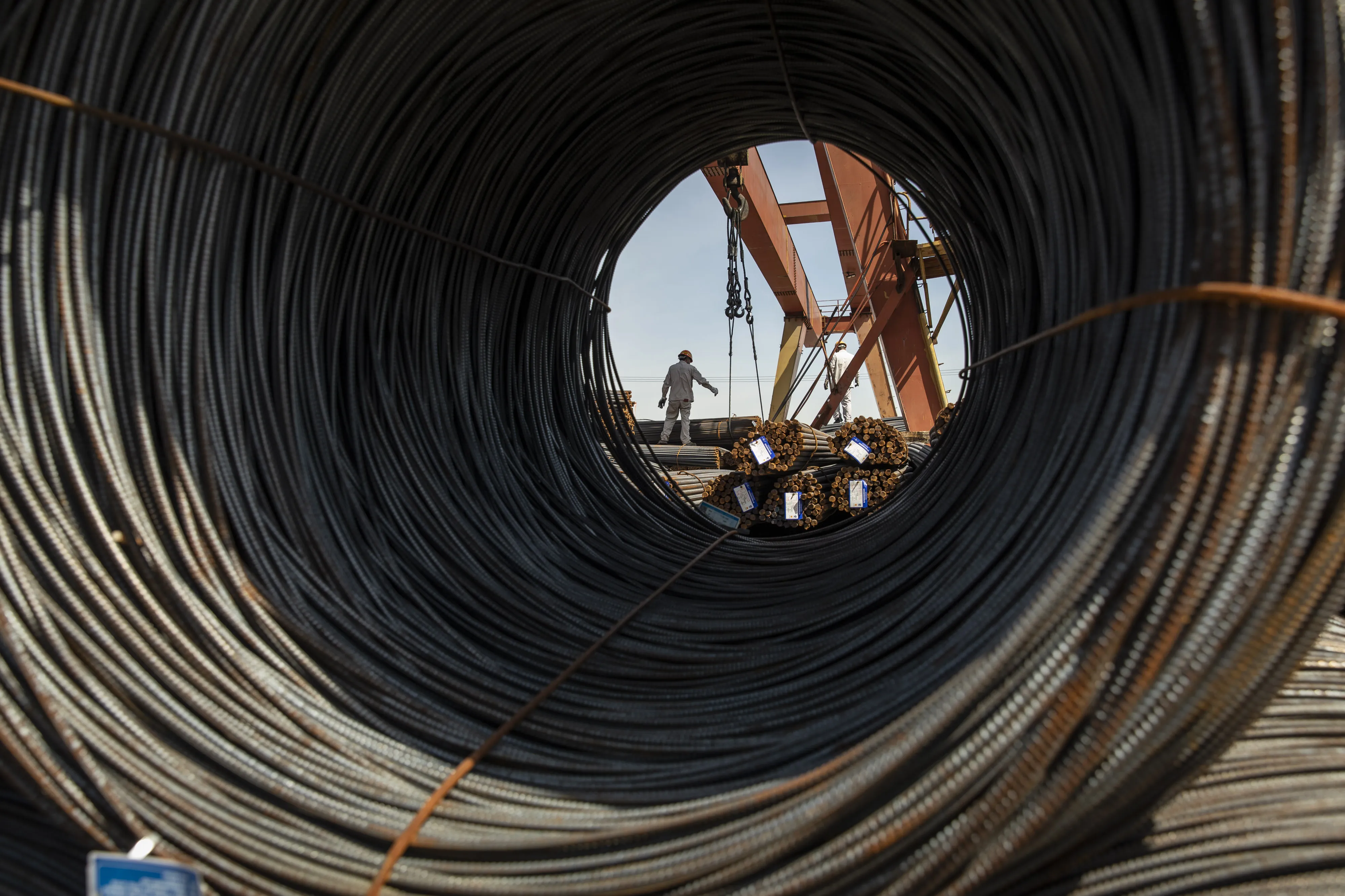 Steel Yard In Shanghai as Record Metal Prices Deter Buyers
