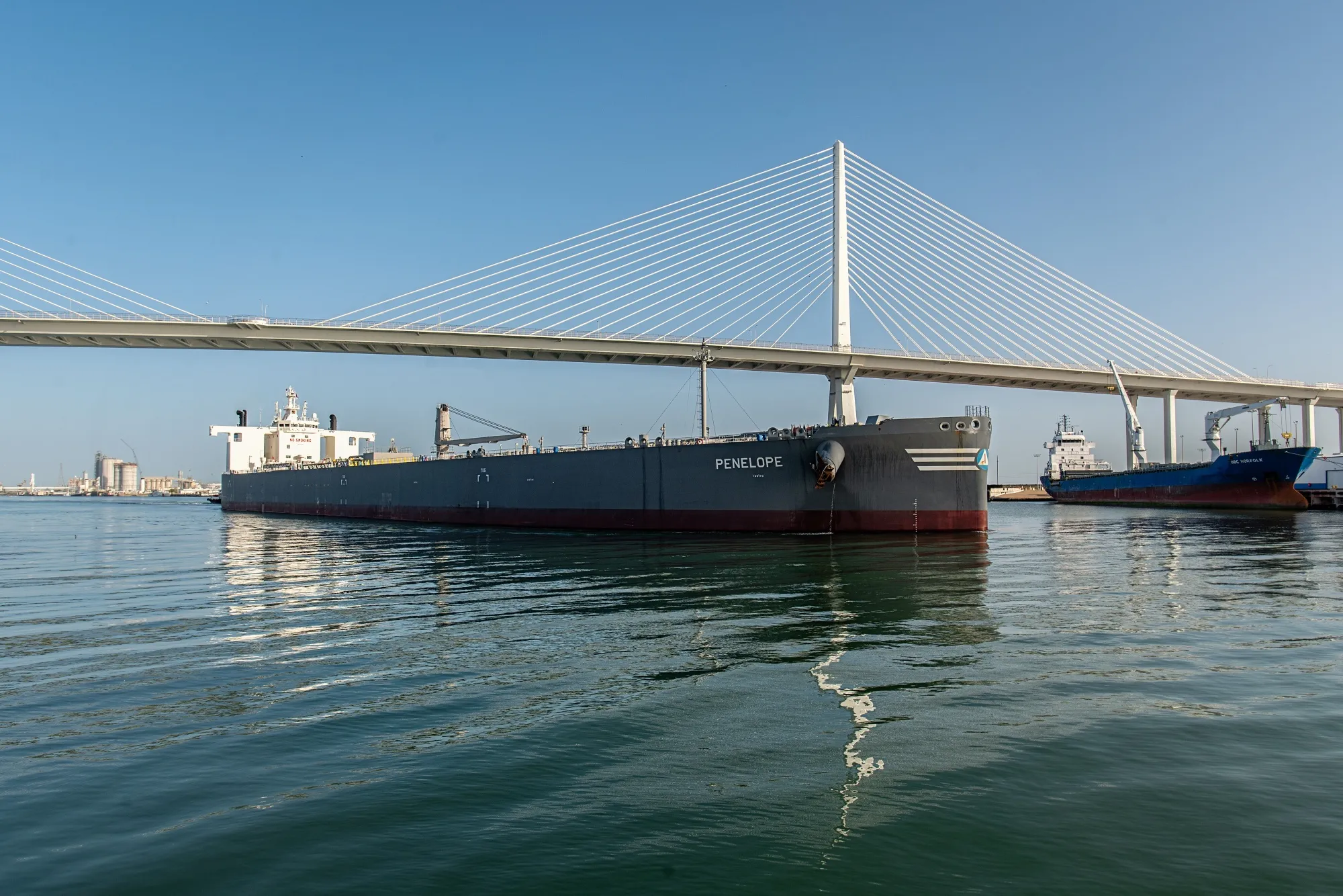 A crude oil tanker in Corpus Christi, Texas.