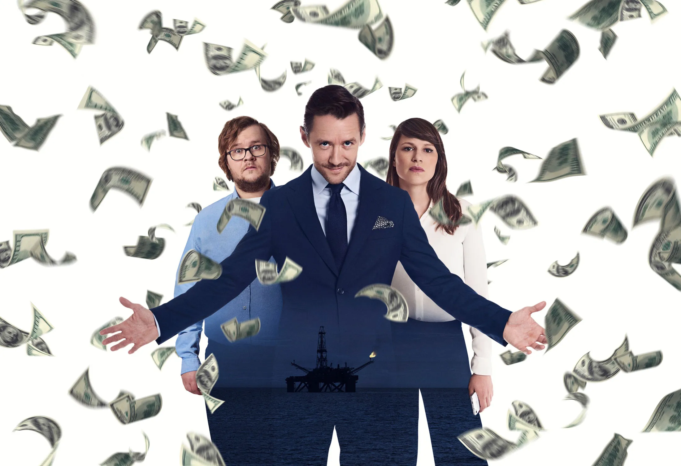 Thomas Gullestad, center, Elias Holmen Sørensen, left, and Kathrine Thorborg Johansen from “The Oil Fund”.