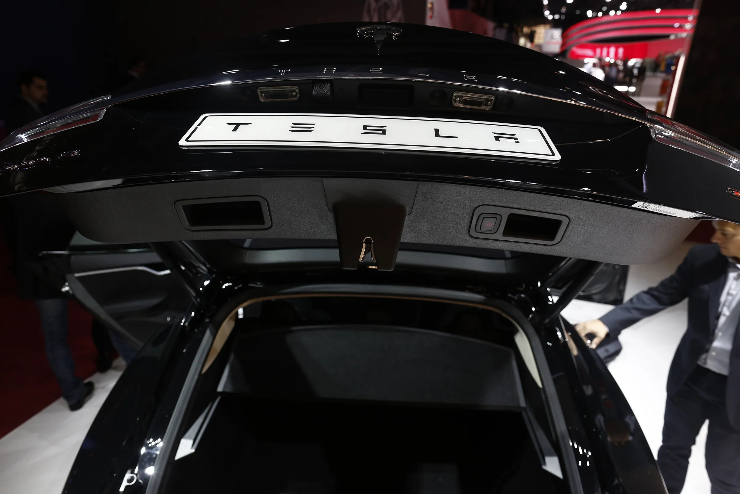 A Tesla Model S at the Paris Motor Show.

