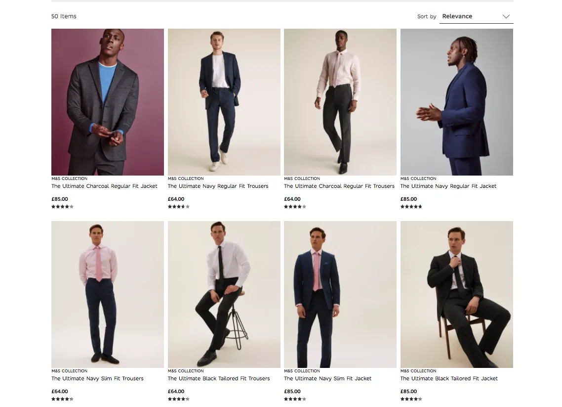 Ultimate suits on the&nbsp;Marks &amp; Spencer website.