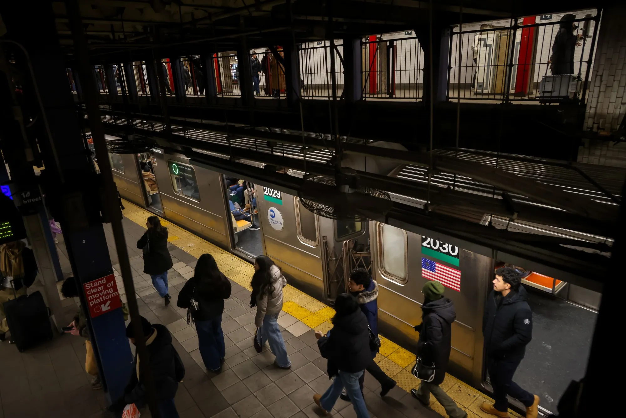 Commuters at the Union Square subway station in New York.