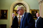 Senate Minority Leader Harry Reid, D-Nev., makes his way to a news conference after the Senate Policy luncheons in the Capitol, March 24, 2015.
