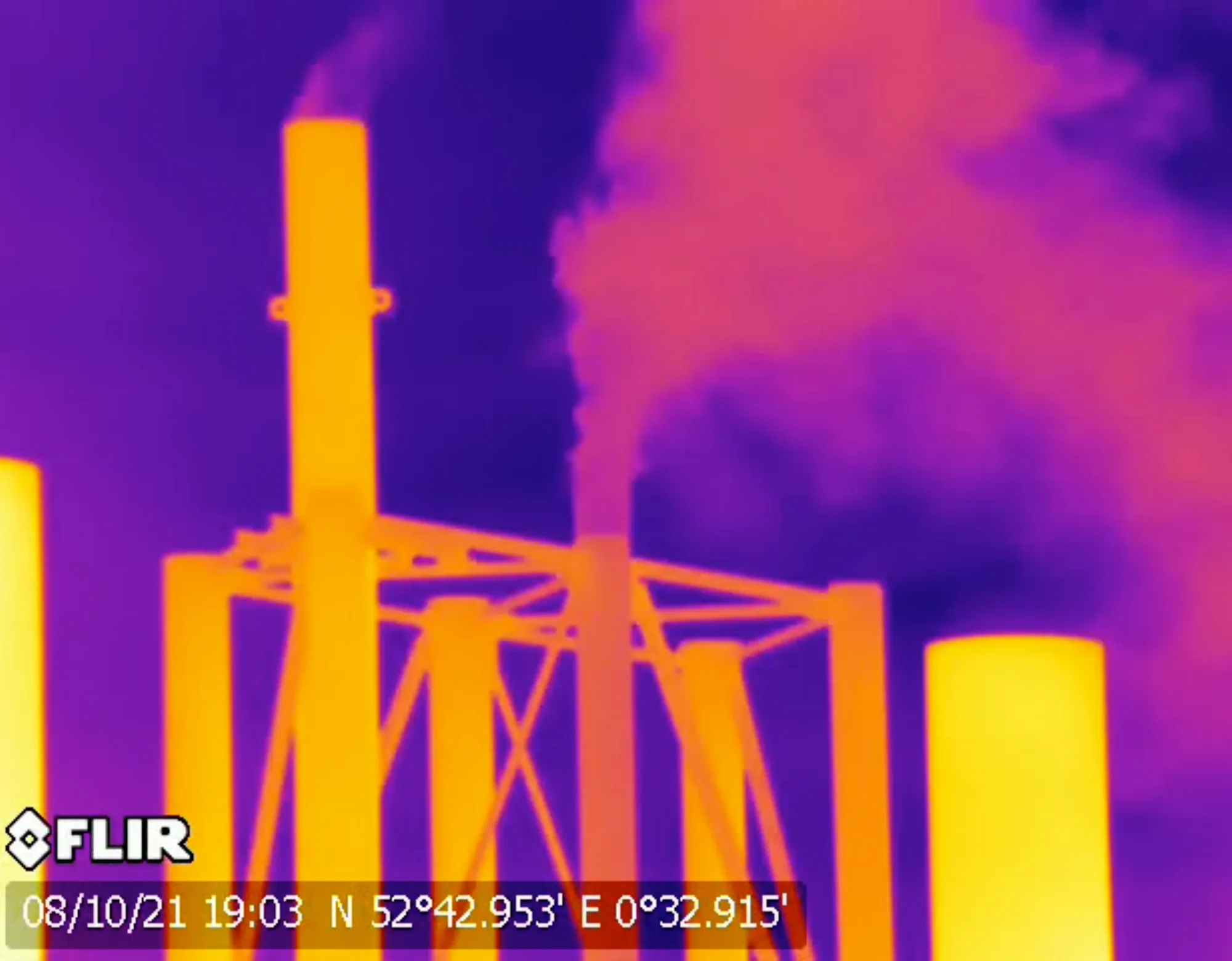 Methane leaking from the&nbsp;National Grid King’s Lynn Compressor Station.&nbsp;