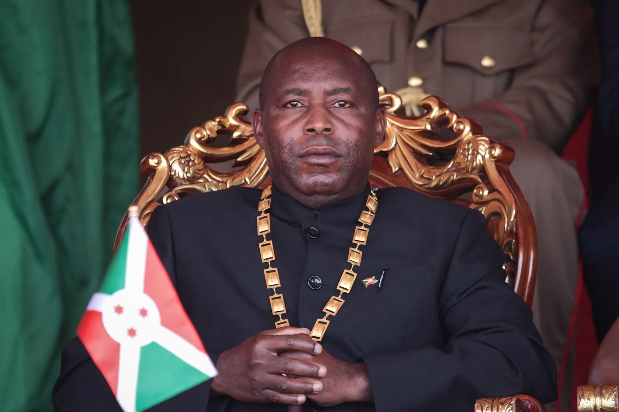 Evariste Ndayishimiye attends the swearing-in ceremony&nbsp;in Gitega, Burundi in 20202.