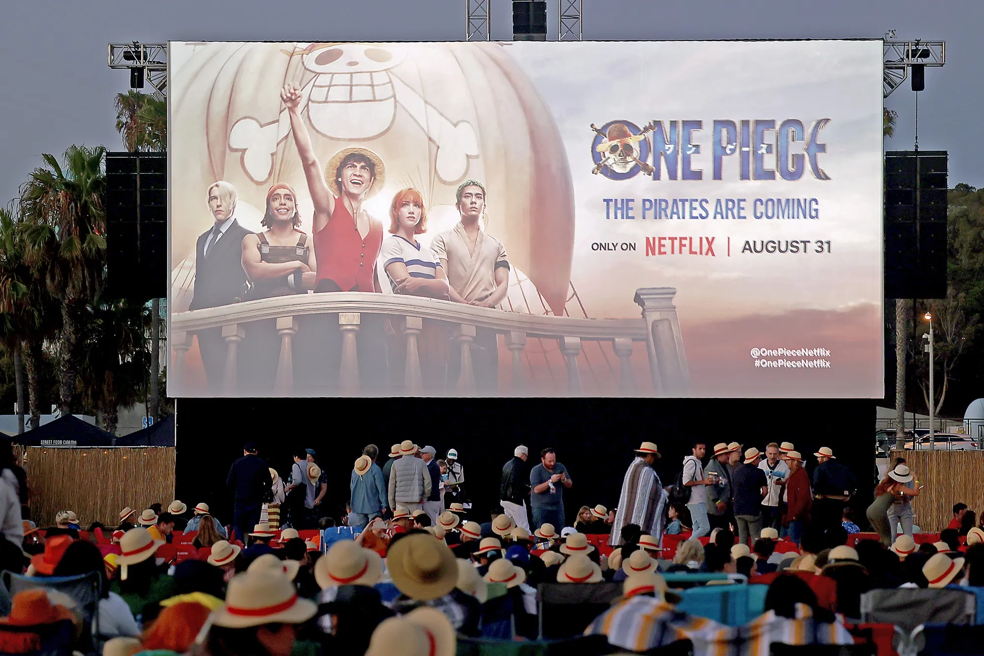 Attendees at a One Piece fan Celebration at Santa Monica Pier in Santa Monica, California, on Aug. 24.
