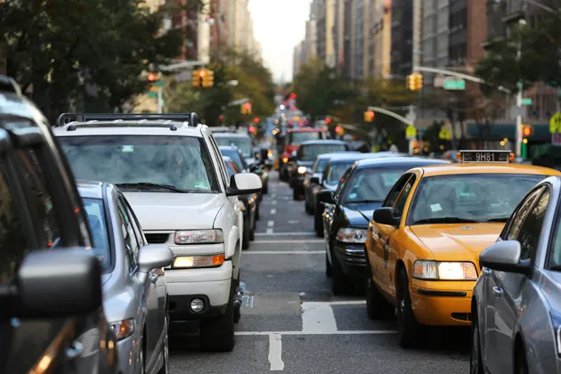 Heavy traffic along West End Avenue on the Upper West Side of Manhattan during the morning commuting hours in New York City, Oct. 31, 2012