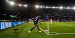 Kylian Mbappé of Paris Saint-Germain takes a corner kick during the UEFA Champions League group A match between Paris Saint-Germain and RB Leipzig in Paris on Oct. 19.