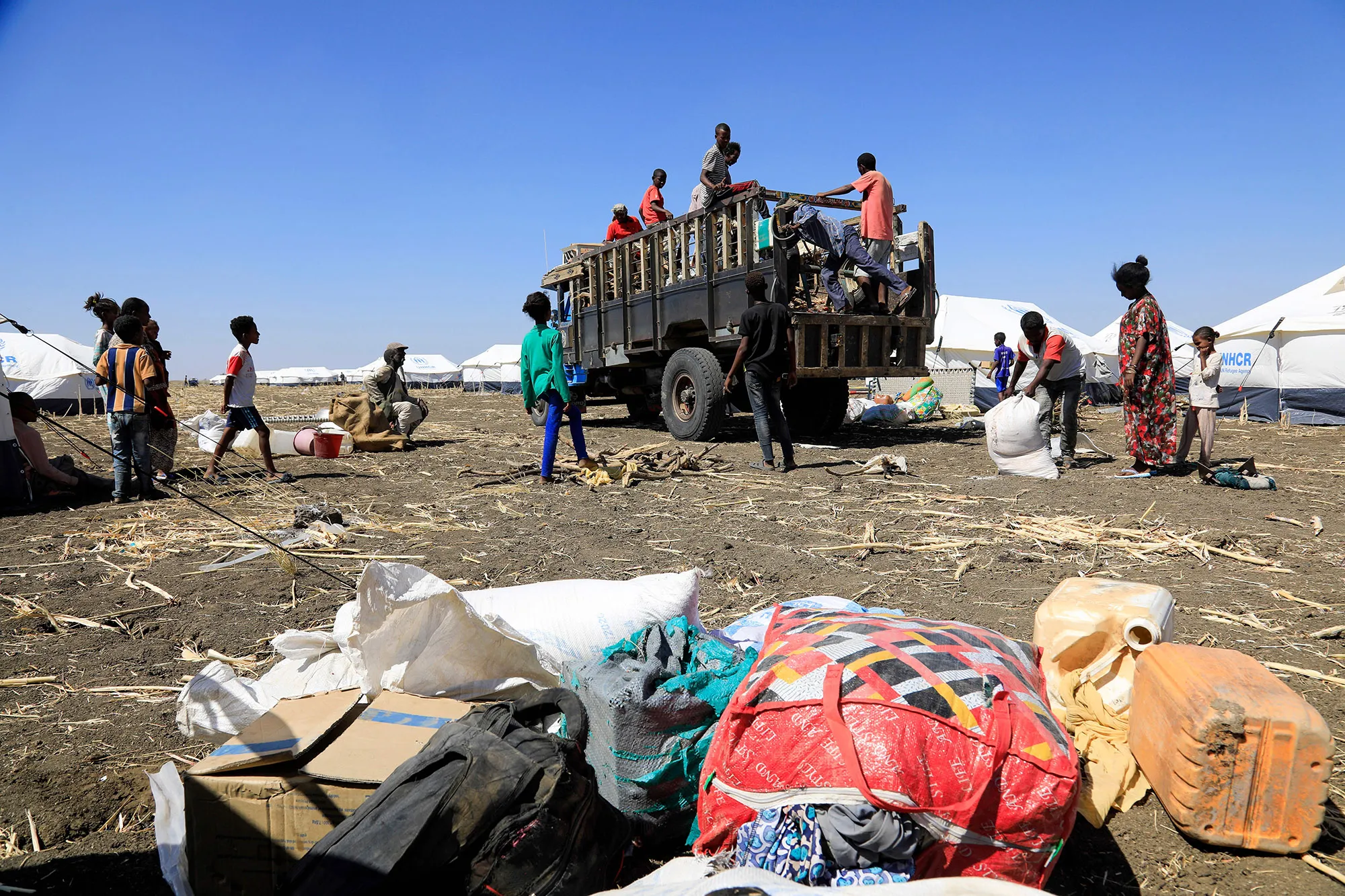 Ethiopian refugees, who fled the Tigray conflict arrive at a camp in&nbsp;Sudan.&nbsp;