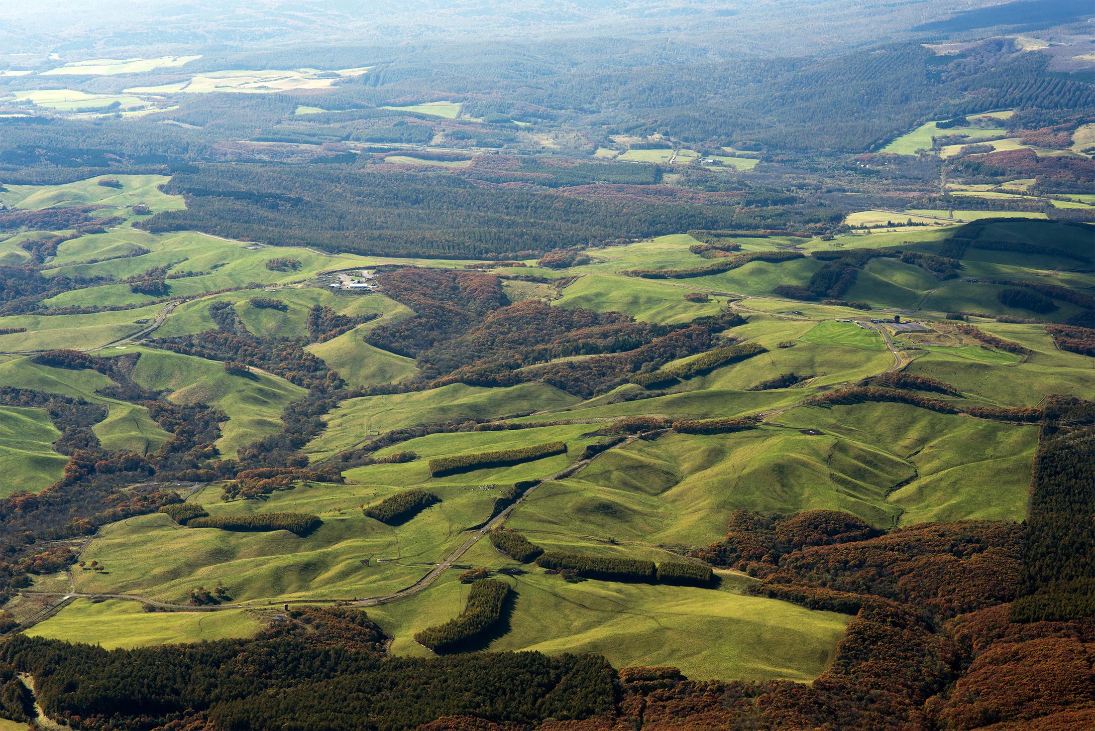 Aerial view of 900 ranches, Teshikaga-cho