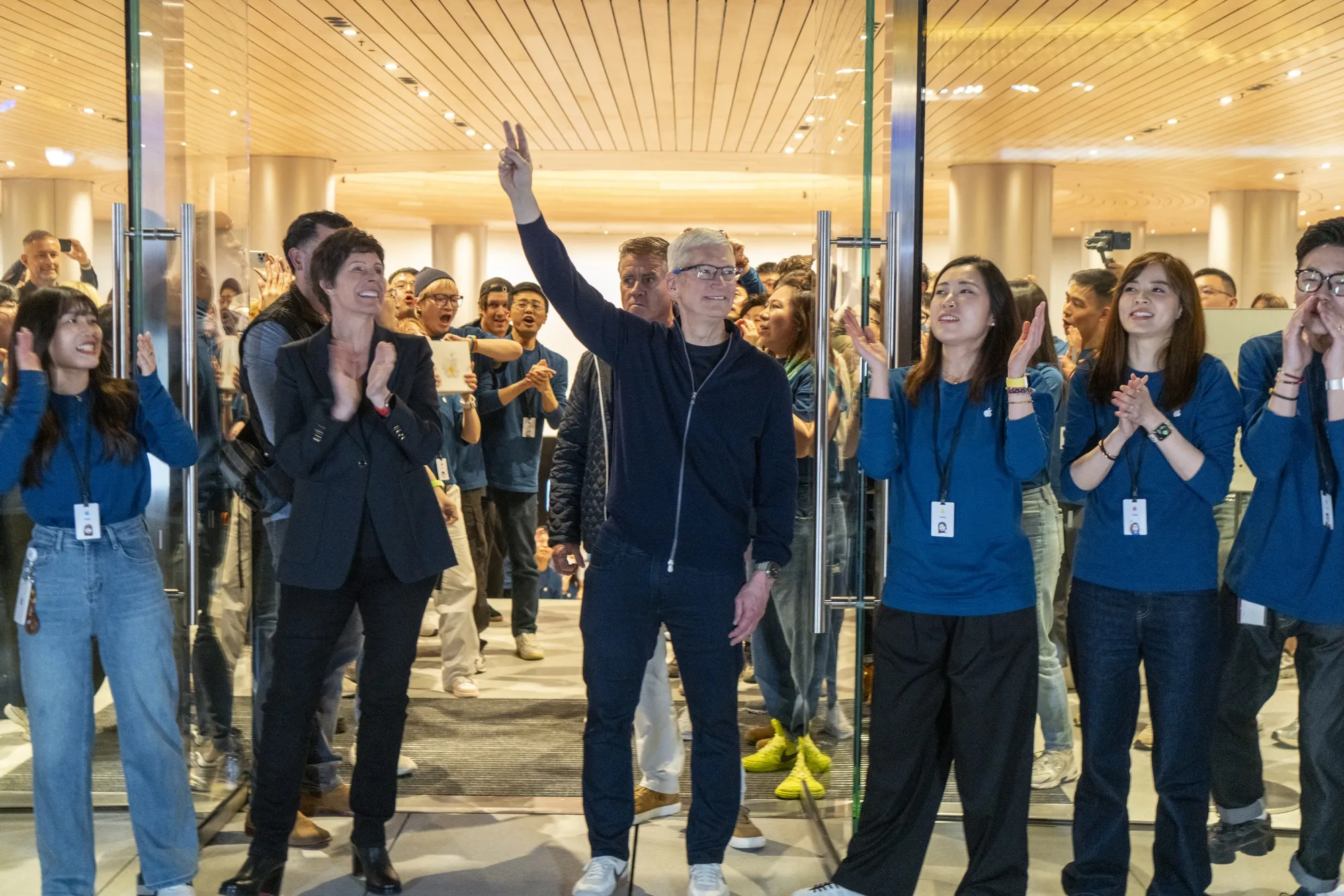 Apple’s Tim Cook opens a retail store in China.