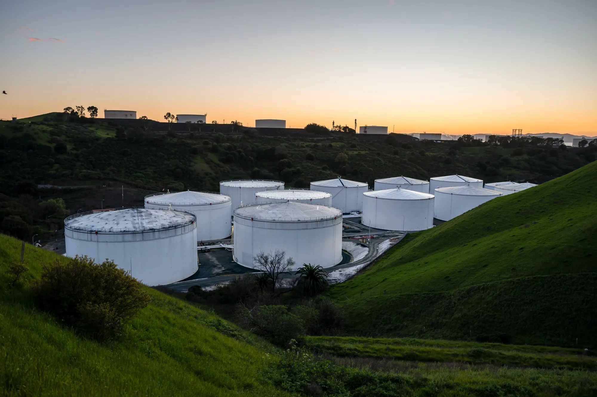 Fuel storage tanks&nbsp;in Crockett, California.