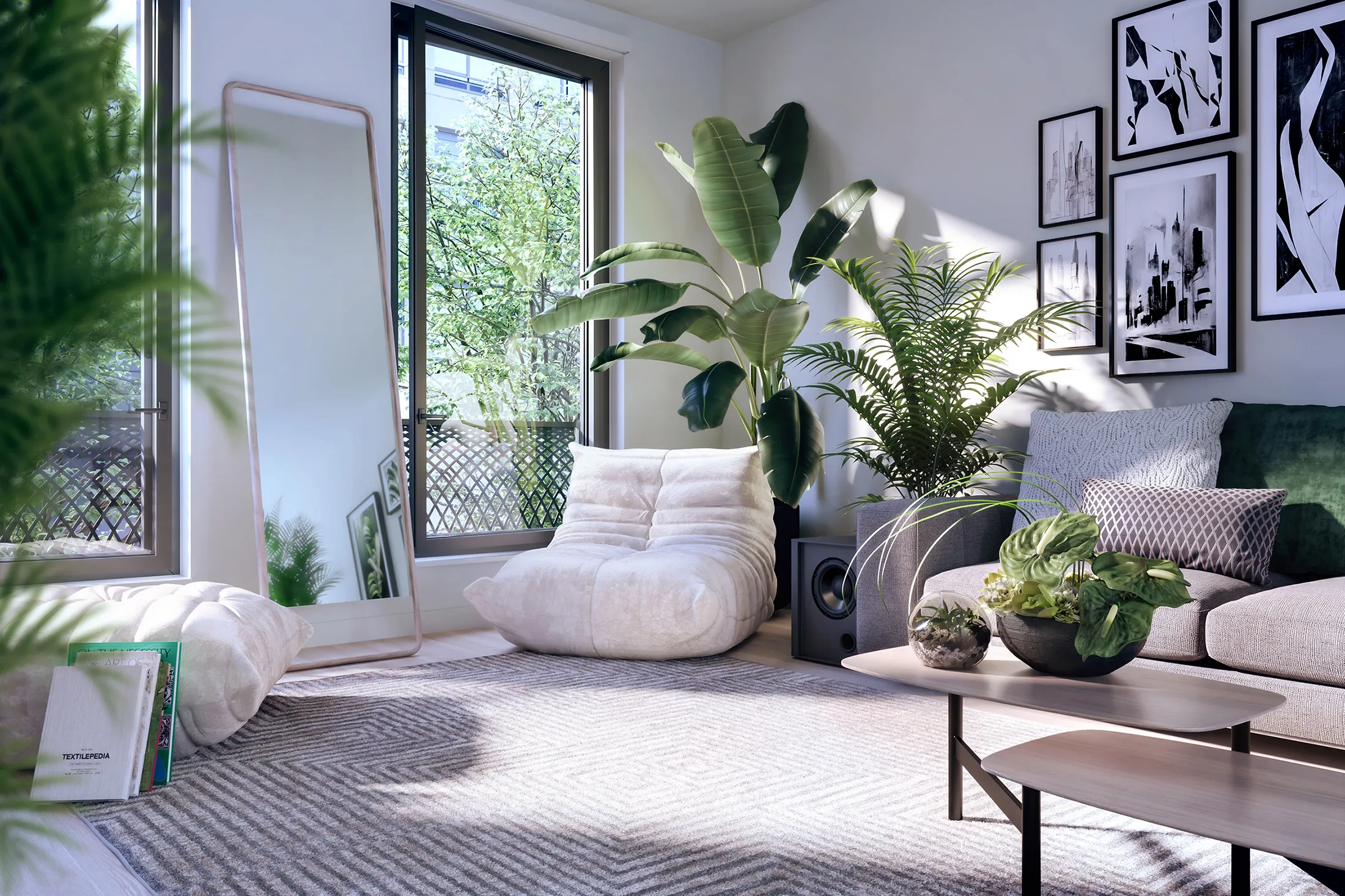 A rendering of an interior of an apartment at MaryAnne Gilmartin’s new development in Chelsea.&nbsp;