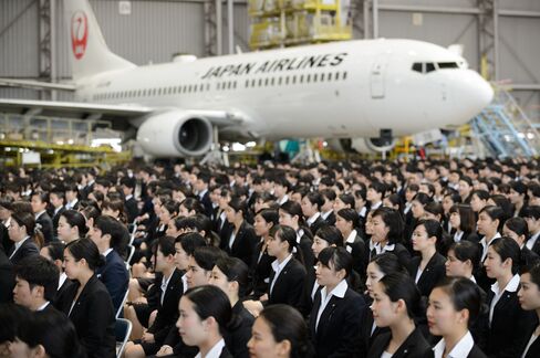 JALの入社式(羽田)