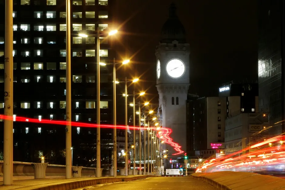 The Gare de Lyon train station seen from the Pont Charles de Gaulle bridge in Paris. The city's grand ambitions to remove cars from the central city will rely heavily on building new transit lines.