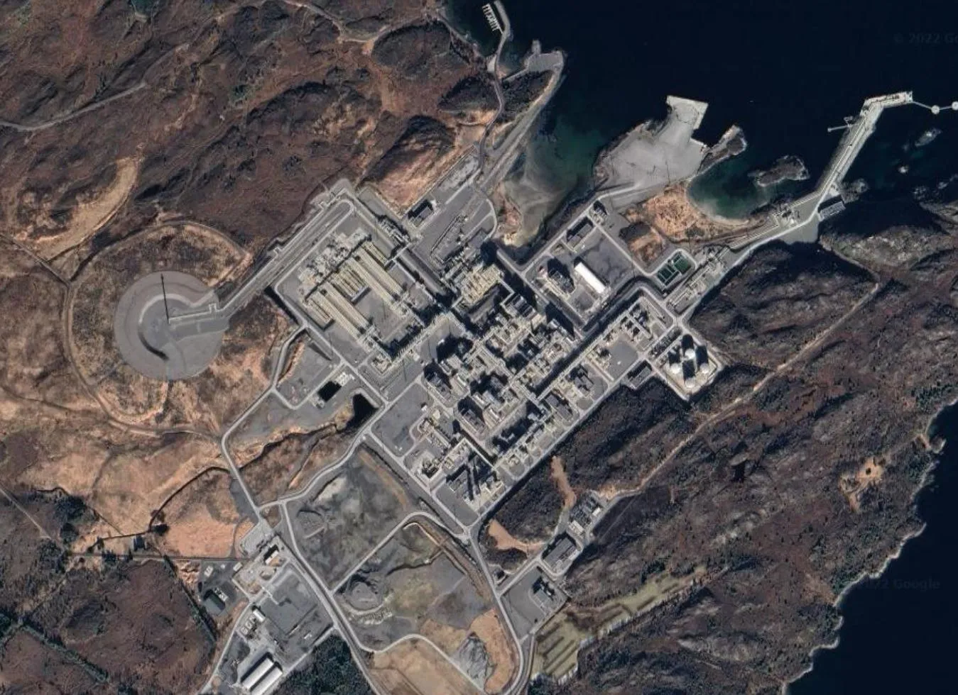 The&nbsp;Ormen Lange onshore processing plant in&nbsp;Nyhamna, Norway.