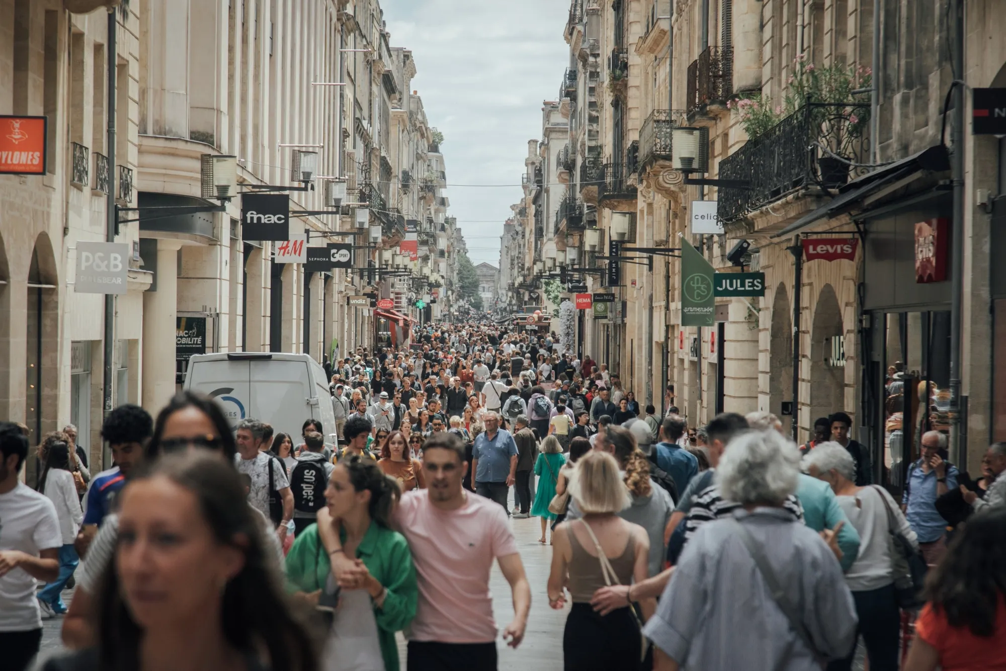 Shoppers pass stores in Bordeaux, France, on&nbsp;May 27.
