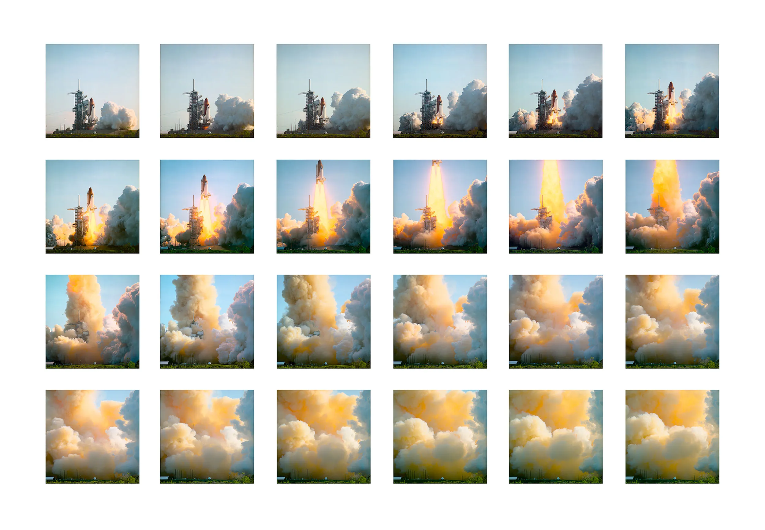 Discovery launches for the first time, Aug. 30, 1984.