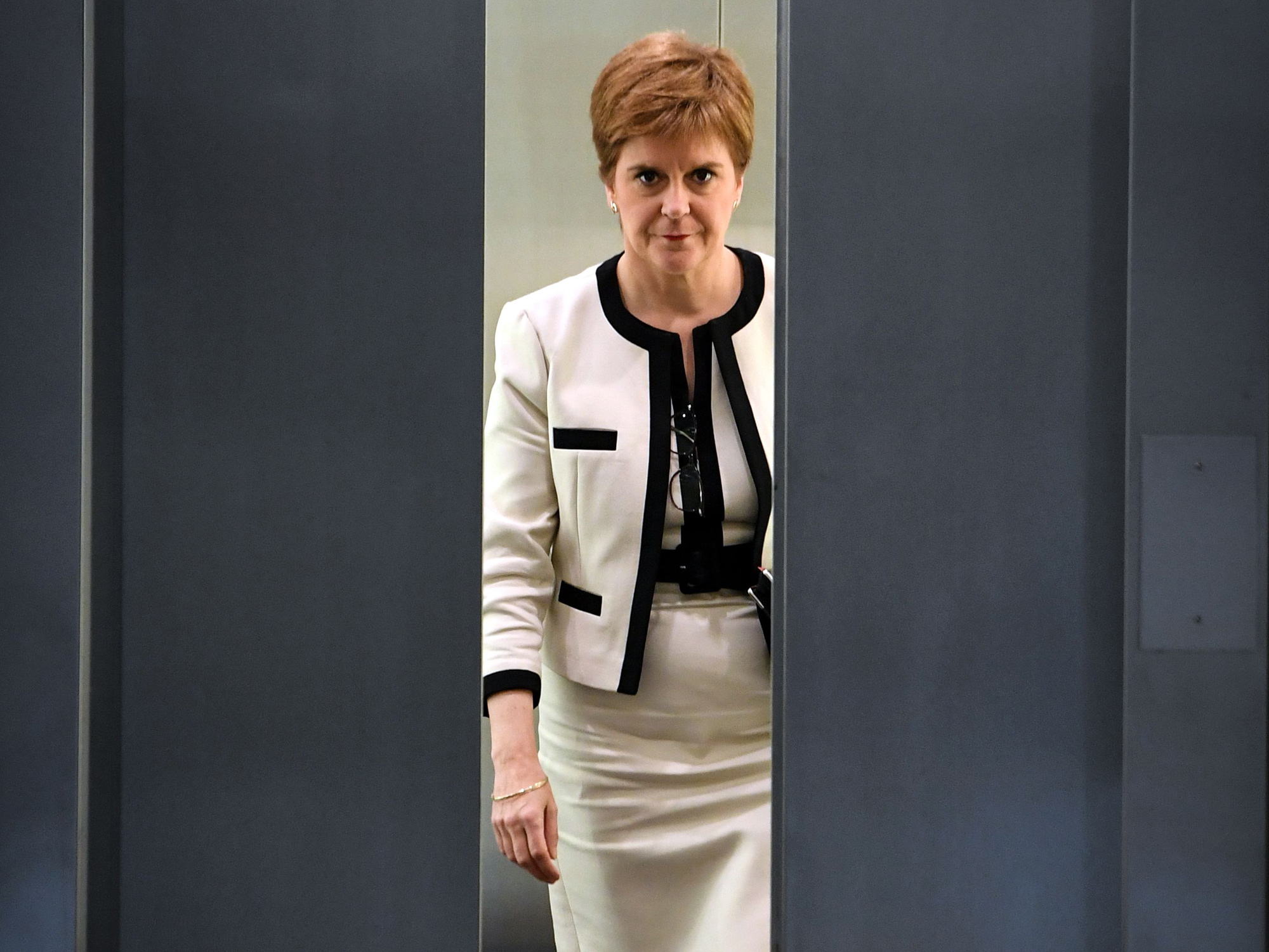 Nicola Sturgeon arrives for a session at&nbsp;Scottish Parliament in Edinburgh, Scotland, on Sept. 1.