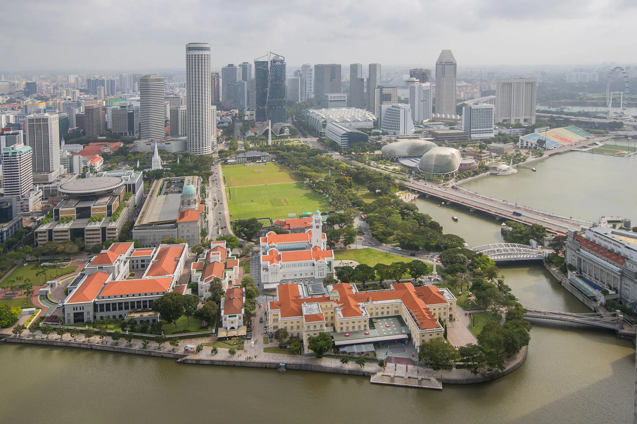 Residential and commercial buildings stand in the central business district of Singapore, on Tuesday, Feb. 14, 2017.
