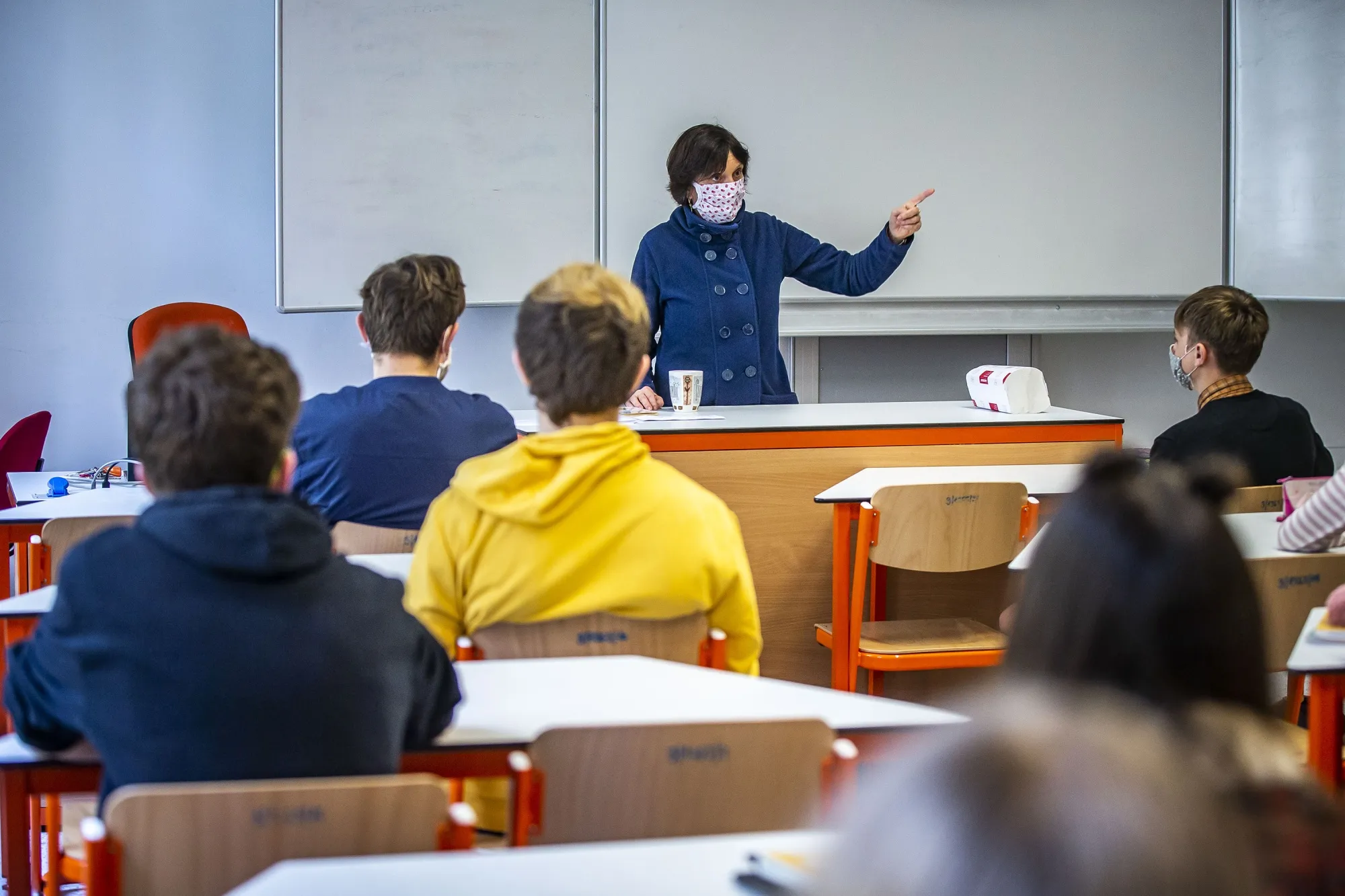 Pupils attend classes&nbsp;in Prague, Czech Republic.&nbsp;