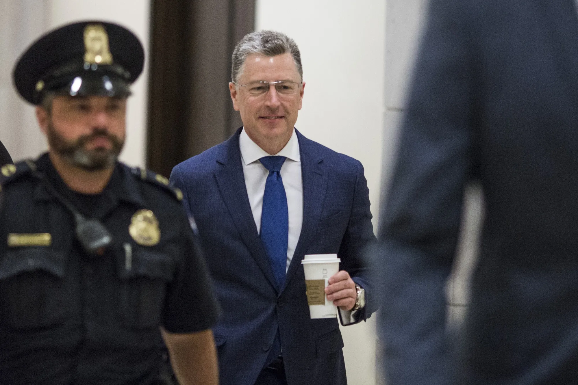 Kurt Volker arrives on Capitol Hill before a closed-door deposition on Oct. 3.