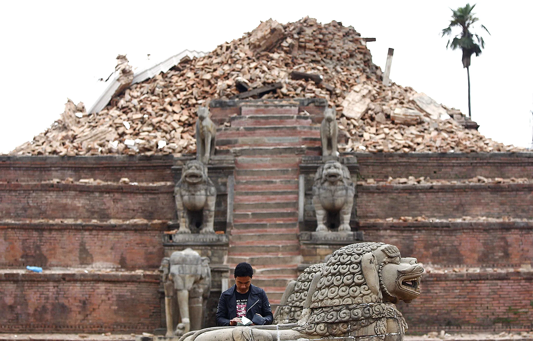 The earthquake damaged Durbar Square in Kathmandu on April 28, 2015.
