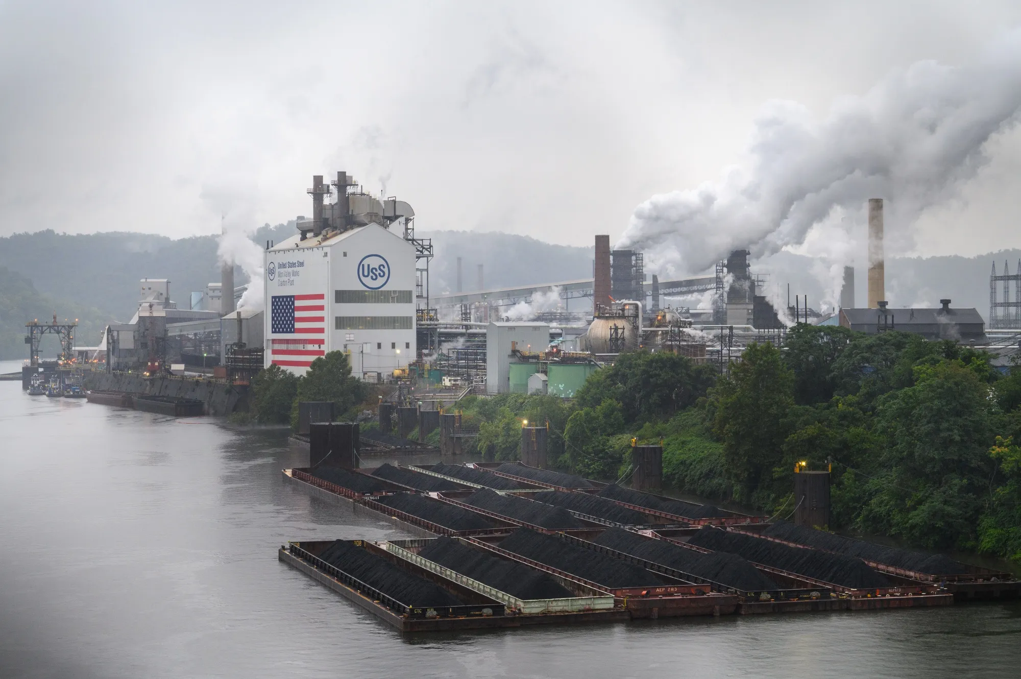 The United States Steel Corp. Clairton Coke Works along the banks of the Monongahela River in Clairton, Pennsylvania.