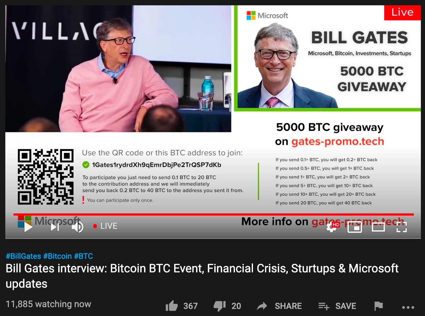 5000 btc giveaway bill gates