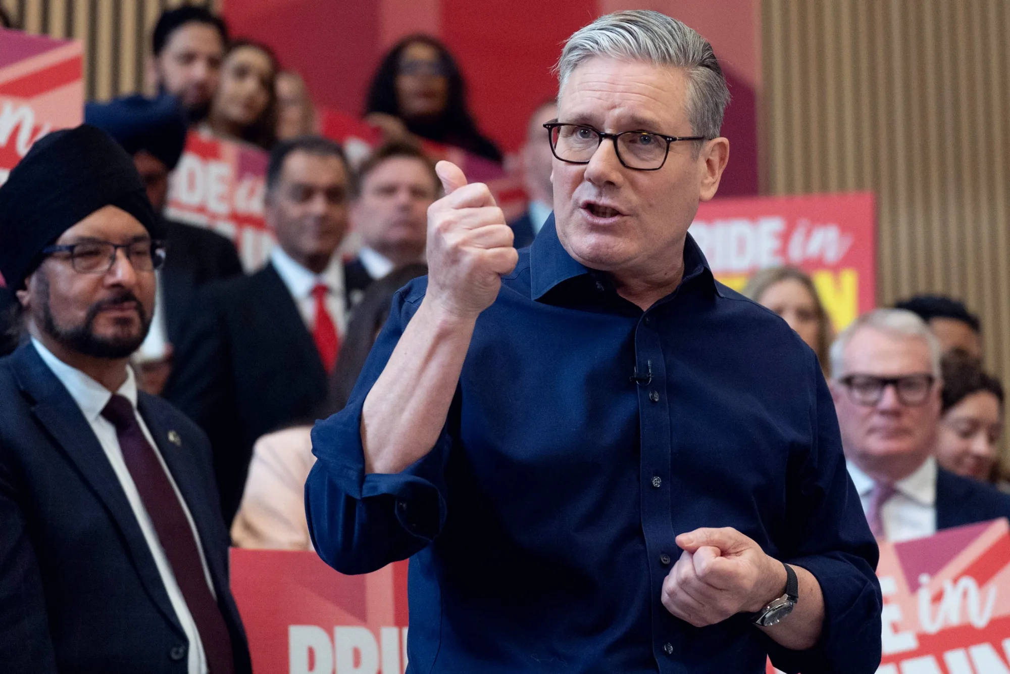 Keir Starmer during the launch of Labour's local elections campaign in March.