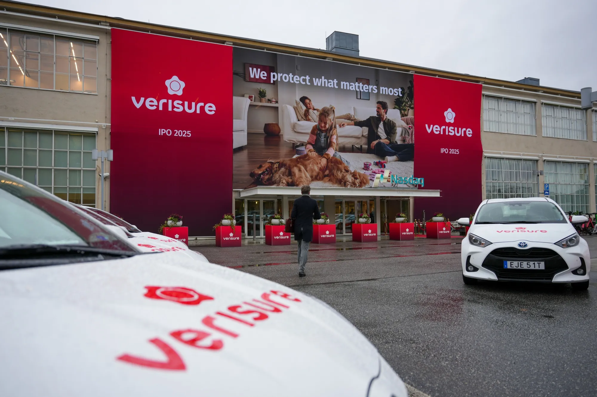 The Nasdaq Swedish Stock Exchange ahead of the Verisure IPO, in Stockholm, on Oct. 8.