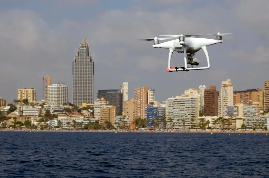 A police drone takes to the skies in Spain.