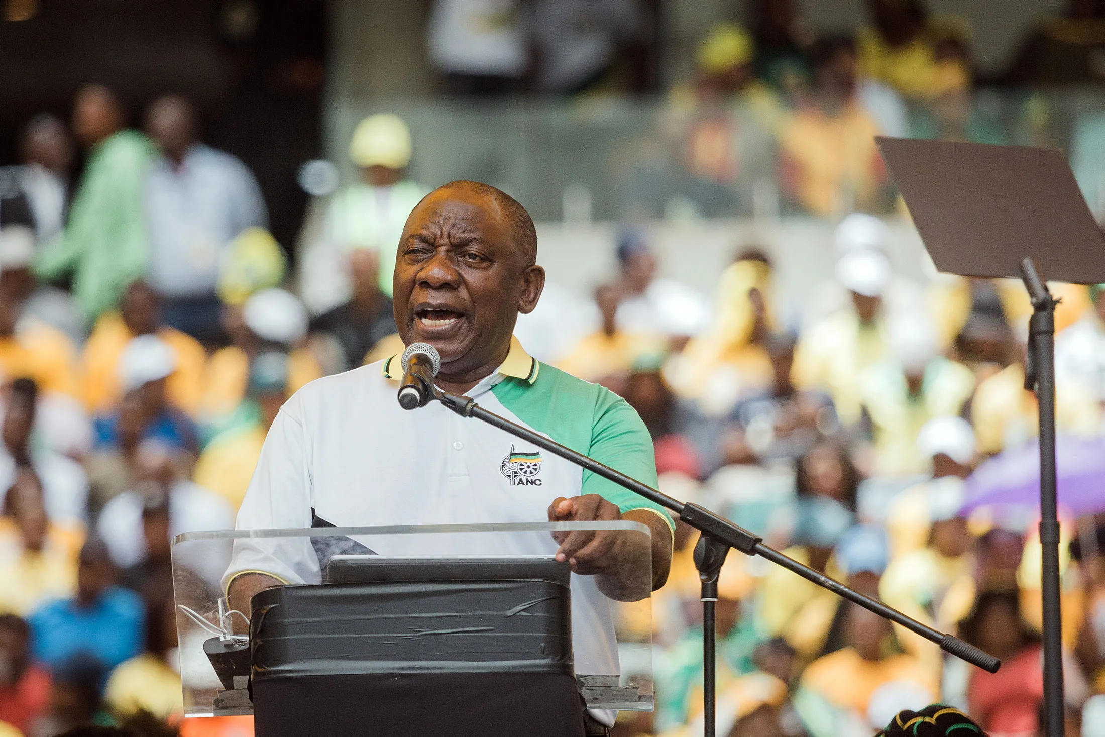 Cyril Ramaphosa speaks&nbsp;in Durban on Jan.&nbsp;12.&nbsp;
