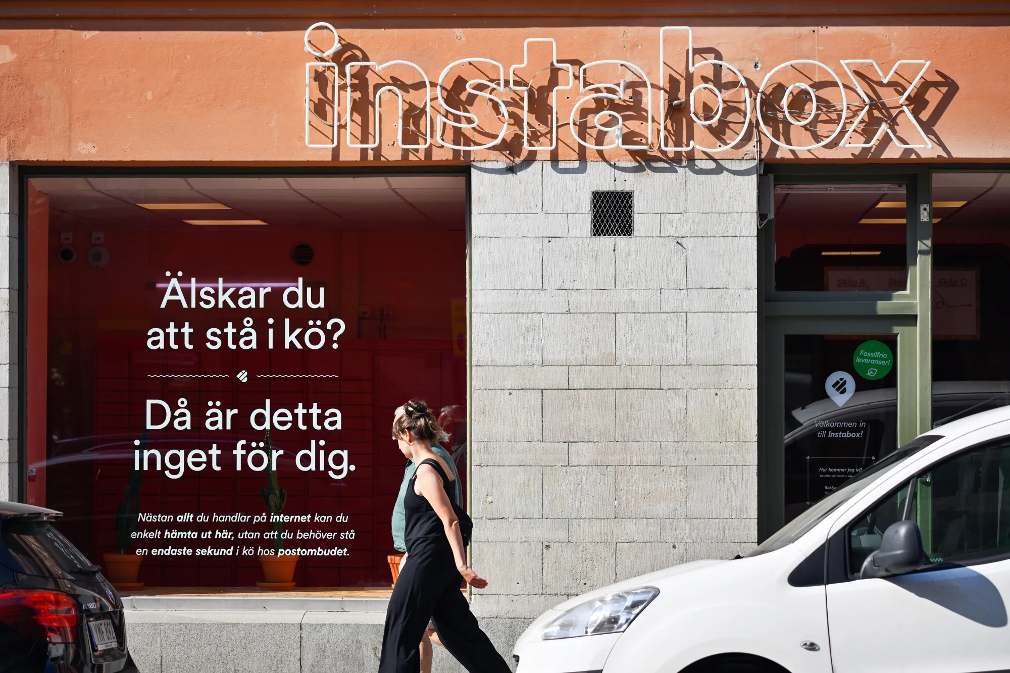 An Instabox AB parcel delivery store at Norrtullsgatan in Stockholm.