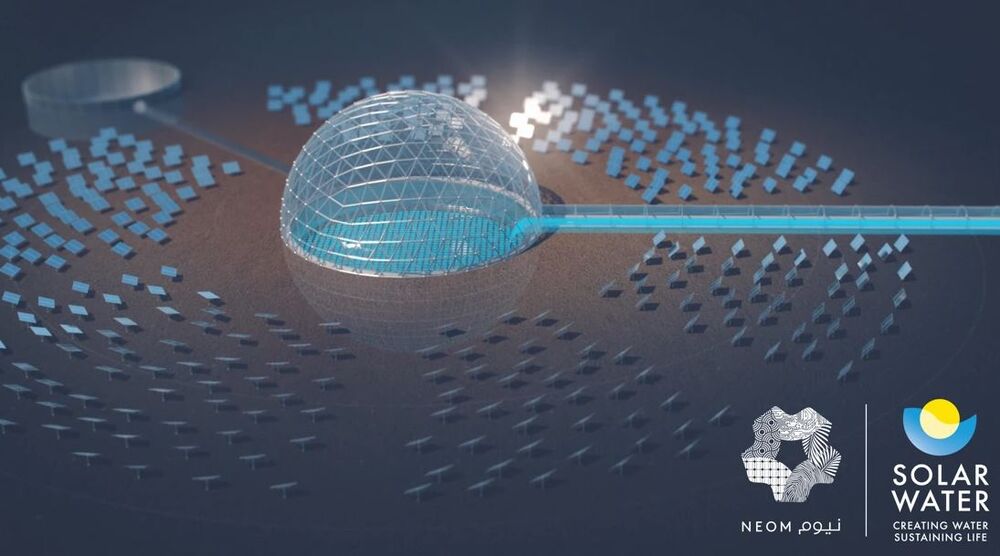 Rendering of a “solar dome” desalination plant in NEOM.