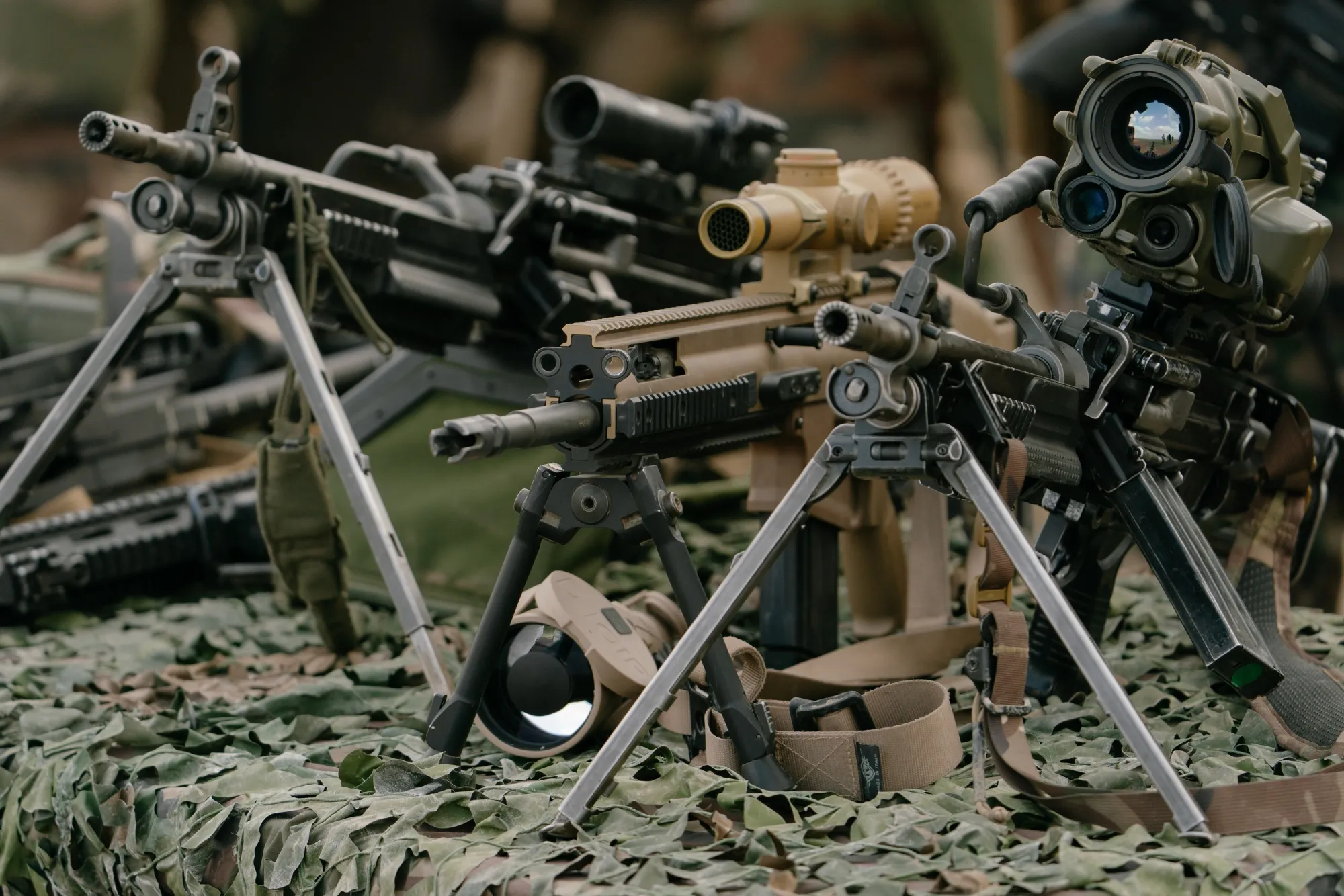 A display of weapons during a NATO training in Romania.