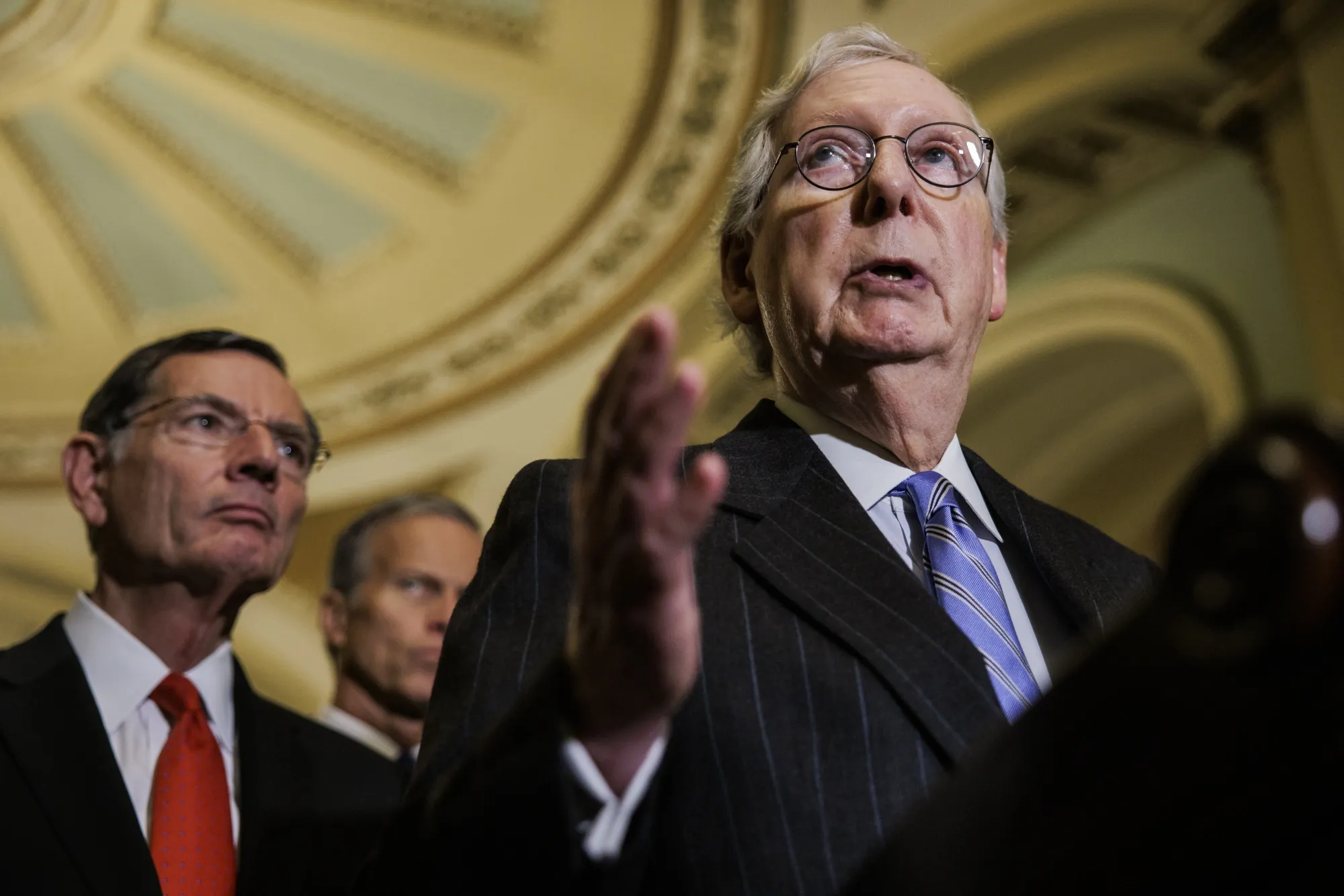 Senate Minority Leader Mitch McConnell speaks during a news conference&nbsp;at the U.S. Capitol building in Washington, D.C., on&nbsp;Nov. 2.&nbsp;