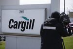 Signage outside the Cargill Inc. meat plant in Chambly, Quebec.