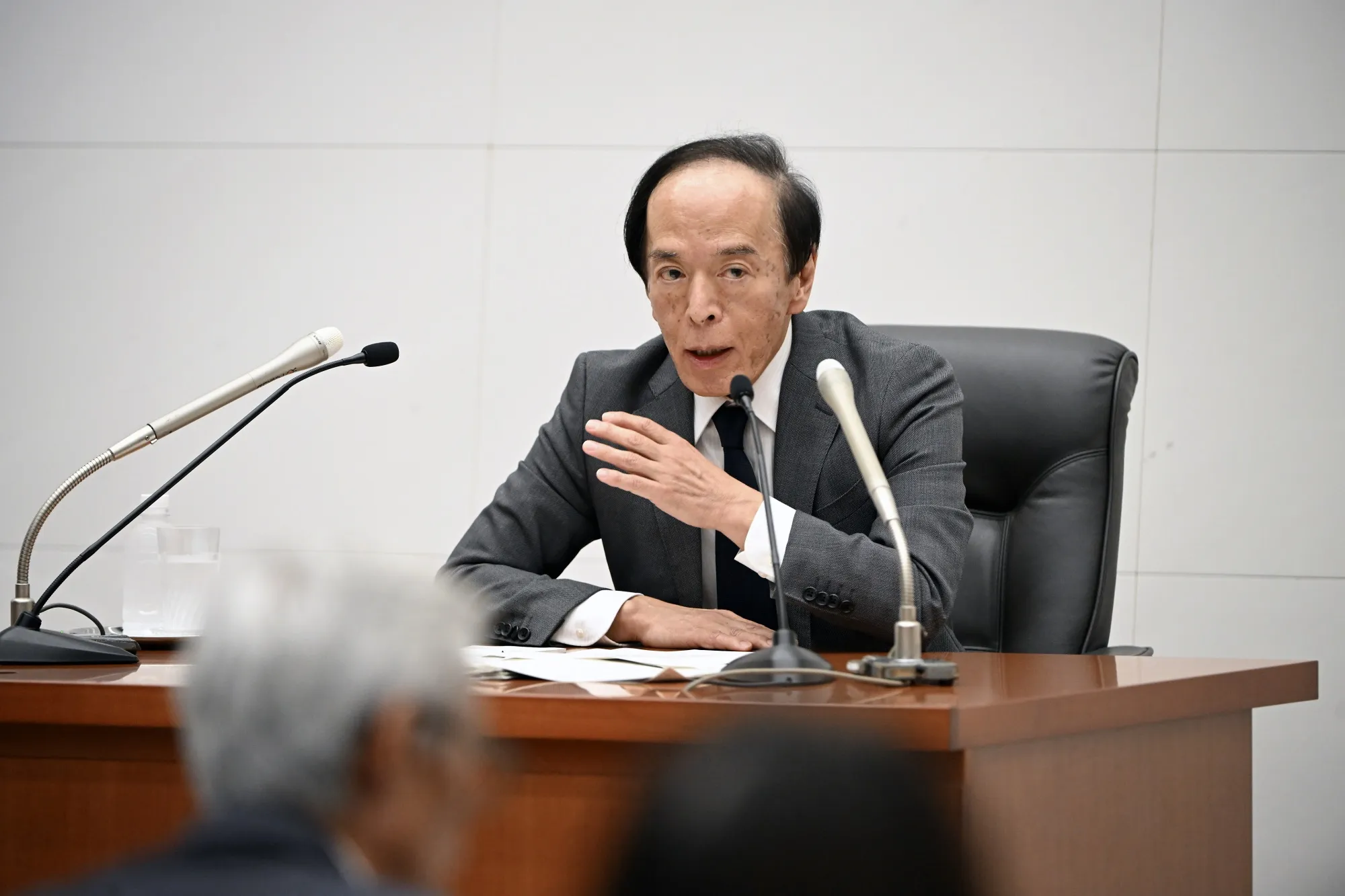 Kazuo Ueda speaks during a news conference in Tokyo, on July 31.