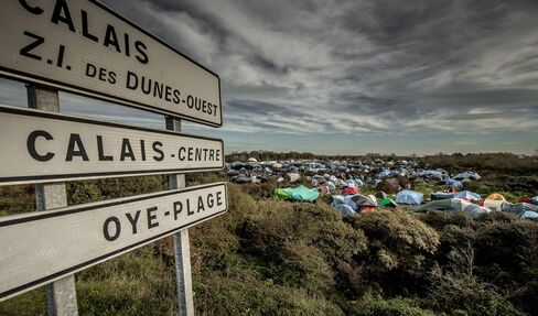 The 'Jungle' migrants camp in Calais.