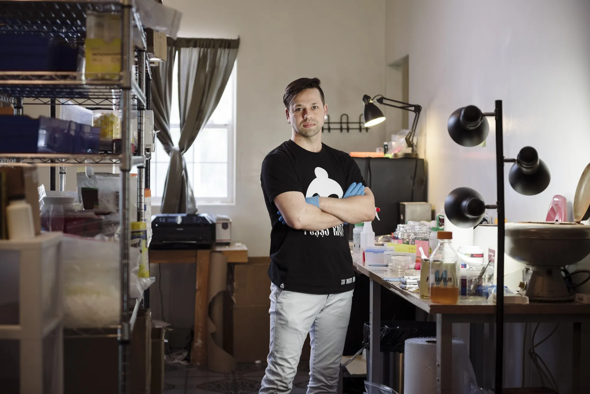 Josiah Zayner at he ODIN lab in Oakland, on June 24.