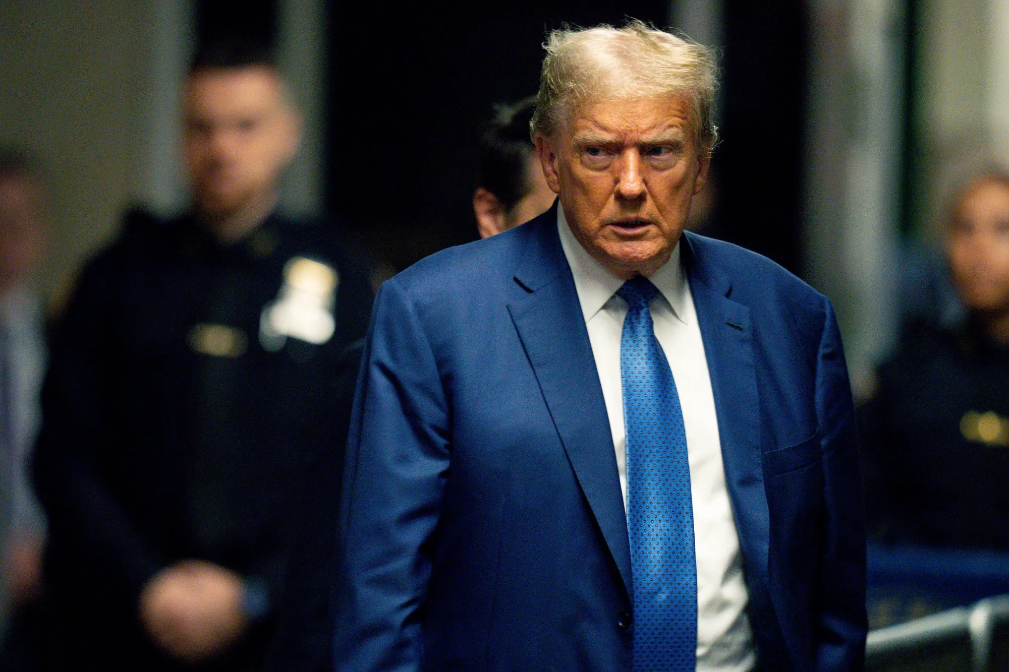 Donald Trump arrives at Manhattan criminal court in New York, on May 20.